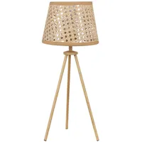 Beliani Tischlampe Rattan natürlich BOETICA