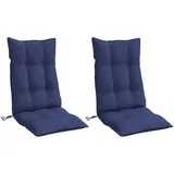 vidaXL Hochlehner-Auflagen 2 Stk. Marineblau Oxford-Gewebe - Blau