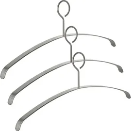 SOTech Kleiderbügel Edelstahl mit geschlossener Öse – Garderobenbügel, Hosenbügel 3 Stück) - Silber
