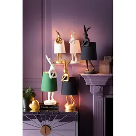Kare DESIGN Tischleuchte Animal Rabbit Polyresin Weiß / Gold 50 cm