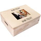 Creative Deco Holzkiste 40 x 30 x 14 cm 14-tlg. beige
