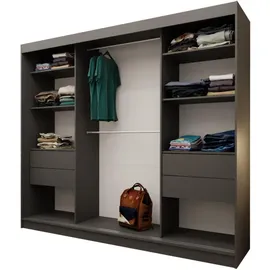 beautysofa Schwebetürenschrank VOX II 240 x 216 x 61 cm Grau