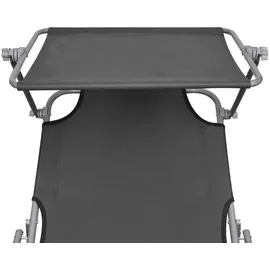 vidaXL Klappliege 189 x 58 x 27 cm grau inkl. Sonnendach