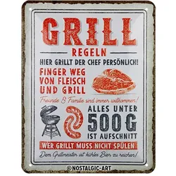 Blechschild Grill-Regeln 20 x 30 cm