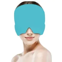 FEELVIT Schlafmaske Anti-Migräne Maske Relief Cap, Anti-Kopfschmerz, Packung, 1-tlg., Migräne Maske + Anleitung, Linderung und Entspannung mit Wärme-/Kältetherapie, Beruhigend blau