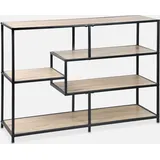 sweeek - Asymmetrisches Regal Metall & Holzoptik