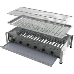 ChattenGlut Professional Gastrobräter 6-flammig Tischgerät 22,0kW und Rost