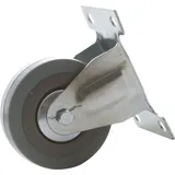 4x Bockrollen 75mm mit Gummi Rad, Transportrollen, Möbelrollen Laufrollen