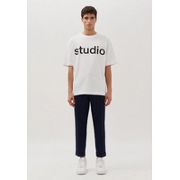 studio seidensticker T-Shirt »Studio«, Kurzarm Rundhals Uni, weiß