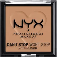 NYX Professional Makeup Can’t Stop Won’t Stop Mattifying Powder Caramel für einen mattierten Teint und reduzierten Glanz