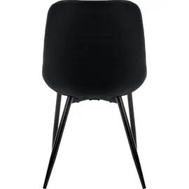 ML-Design 2er Set Esszimmerstühle mit Rücken- und Armlehnen, Schwarz, Samt Sitzfläche, Metallbeine, Küchenstühle Küchenstuhl Wohnzimmerstühle Wohnzimmerstuhl Polsterstuhl Stühle