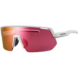 Shimano Technium L Road Fahrradbrille - Matte White - 2 - Rot/Transparent/Weiß