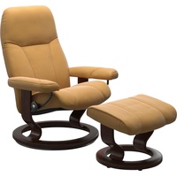 Stressless Fußhocker STRESSLESS "Consul" Hocker Gr. Gr. B/H/T, Material Bezug, Gestell, gelb (honey) Fußhocker