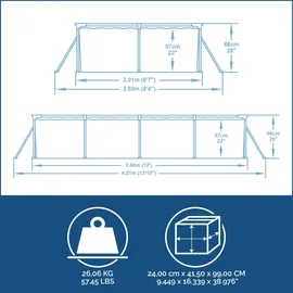 BESTWAY Steel Pro Frame Pool Set 366 x 201 x 66 cm inkl. Filterpumpe