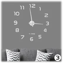 Relaxdays DIY Wanduhr 0,00 3D silber