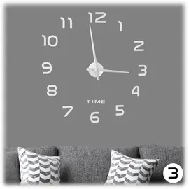 Relaxdays DIY Wanduhr 0,00 3D silber
