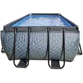 EXIT TOYS Stone Pool 400 x 200 x 122 cm mit Sandfilter