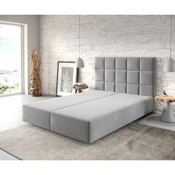 DELIFE Boxspringgestell Dream-Fine 140x200 cm Mikrofaser Grau, Bettgestelle