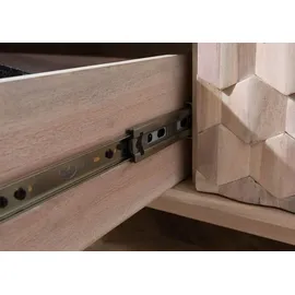 MASSIVMOEBEL24.DE Sideboard Akazie 210x42x75 weiß lackiert MOSAYK #209