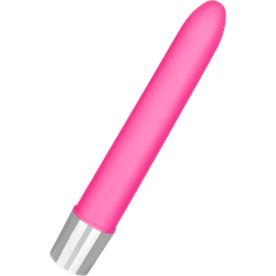 Eleganter Vibrator, 18,5 cm, silber | neon-pink