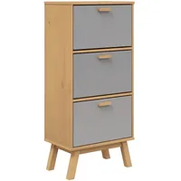 VidaXL Schuhschrank OLDEN Grau und Braun 55x35x120cm Massivholz Kiefer