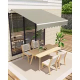 Garveelife Gelenkarmmarkise 300 x 250 cm, UV40+ & wasserabweisend, mit Kurbel & Wandhalterung Länge + Winkel einstellbar, Markise für Terrasse & Balkon, Sonnenschutz Balkonmarkise Gelenkmarkise
