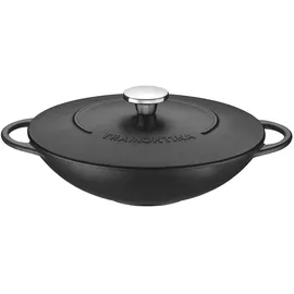 Tramontina Wok aus Gusseisen mit Deckel, 5l, Durchmesser 32 cm
