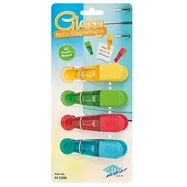 Wedo GLOSSY Magnete farbsortiert, Kunststoff 8,4 x 4,0 x 2,1 cm, 4 St.