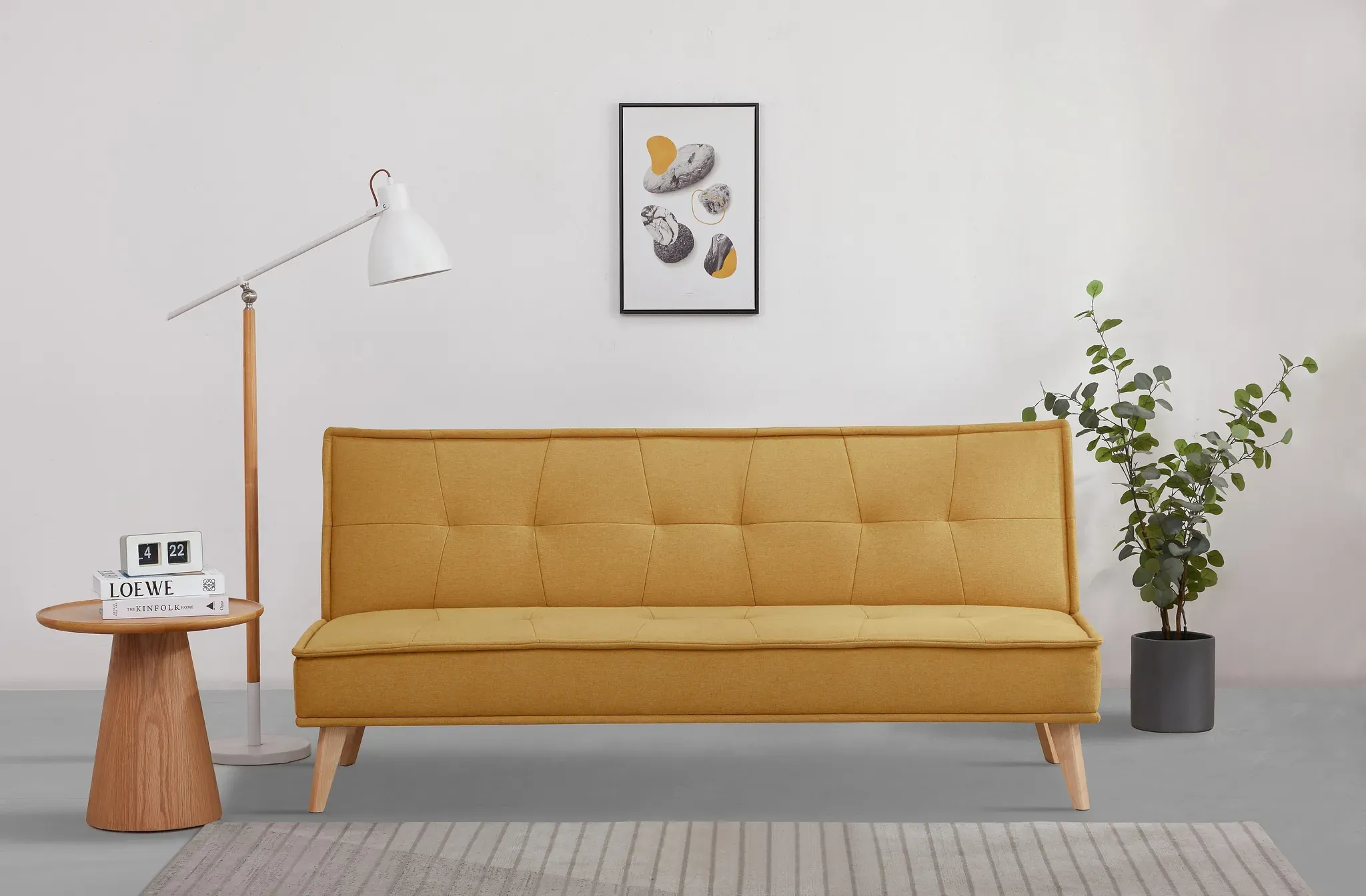 Schlafsofa INOSIGN "MENDOTA, 181 cm, 3-Sitzer mit Schlaffunktion", gelb (senfgelb), B:181cm H:84cm T:84cm, 100% Polyester, Sofas, verstellbarer Rückenlehne, Klappmechanismus