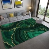 JOKITA Teppich Schlafzimmer Modern Grüner Marmor 3D Grüner Marmor Wohnzimmer Teppich Grüner Marmor Dekoration Carpet rutschfeste Teppiche, 80x160 cm