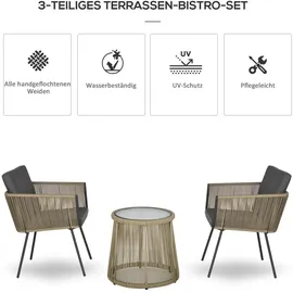 Outsunny Rattan Gartenmöbel-Set PE-Rattan, Polyester