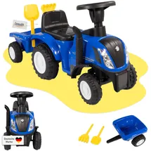 Lemodo Rutschauto Traktor New Holland blau mit Anhänger, Kinderauto ab 1 Jahr