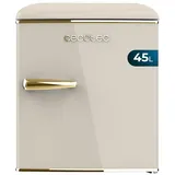 Cecotec Mini Retro Kühlschrank Bolero CoolMarket TT Origin 45 Beige. Mini Kühlschrank mit 45L Kapazität, Icebox, LED-Innenbeleuchtung, verchromter Griff, Retro-Stil, einfach zu platzieren
