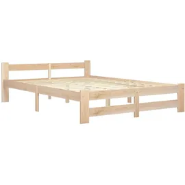 vidaXL Massivholzbett 140 x 200 cm Braun