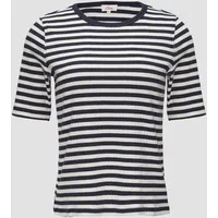 S.Oliver T-Shirt, halbarm, mit Streifen, in Ripp-Optik s.Oliver blue stripe