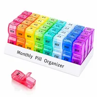 Cruxer 1 Monats Tablettenbox 2-mal pro Tag,BPA-frei 30 Tage Pillendose AM PM,Monatlich Pillenbox,Kleine Fächer zur Aufbewahrung von Vitaminen und Medikamenten,4 Wochen Reise Organizer Zweimal Täglich