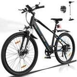 HITWAY E Bike Damen Herren E-Mountainbike 26 Zoll Pedelec Cityräder Elektrofahrrad,250W Motor,Li-Batterie 48V/15Ah ebike,7 Gängen,bis 55-120km