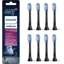 Philips Sonicare G3 Premium Gum Care Standard Schallzahnbürstenköpfe - 8er-Pack in Schwarz (Modell HX9058/33)