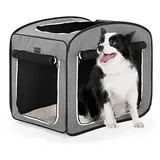 Petsfit Faltbare Hundebox Hundetransportbox Auto tragbare Welpenauslauf Reise Hundehütte Hundebett Pop-up Design für kleine mittlere Hunde mit Plüschkissen und Aufbewahrungstasche