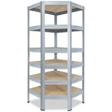shelfplaza Eckregal 180 x 90 x 60 cm Silberfarben