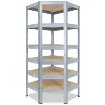 shelfplaza Eckregal 180 x 90 x 60 cm Silberfarben