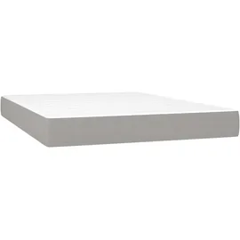 vidaXL Boxspringbett mit Matratze Hellgrau 140x200 cm Stoff1396664