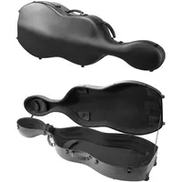 Vevor 4/4-Cellokoffer in voller Größe, Verbundkohlenstofffaser, tragbare Reisetragetasche, mit Weichfutter, zwei Schultergurten, kratzfest, professionelle Celloform, für Cello, schwarz
