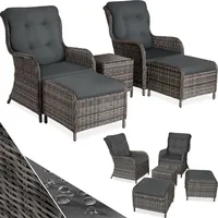 Tectake tectake® Rattan Sitzgruppe Benissa 2+2 1