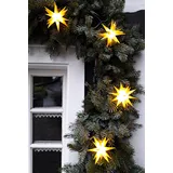 ❀ Sternenkette 9 Mini Sterne LED Lichterkette Gelb Außenstern Leuchtstern #178