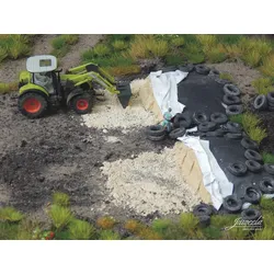 Silage grün mit Abdeckfolie und Reifen Modell von Juweela 1:87