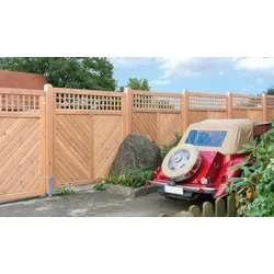 Sichtschutzwand Douglasie Uster – Sichtschutzzaun aus Douglasie, naturbelassen – robuster Zaun mit Fischgrätmuster – Zaun für Garten & Terrasse