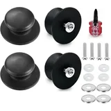 4 Stück Topfdeckelgriff, Topfgriff, Deckelknopf, Universal Deckelknauf, Deckelgriffknauf, Bakelit Ersatzdeckelknöpfe, mit Schraubenzubehör, für