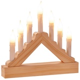 Haushalt International Lichterbogen mit 7 Kerzen Holz,Weihnachtsdeko,Fensterdeko,Weihnachten, (l) 22 x (b) 3.5 x (h) 21 CM