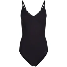 SKINY Damen Body - Unterwäsche, Spaghettiträger, Spitze, V-Ausschnitt, einfarbig Schwarz 42